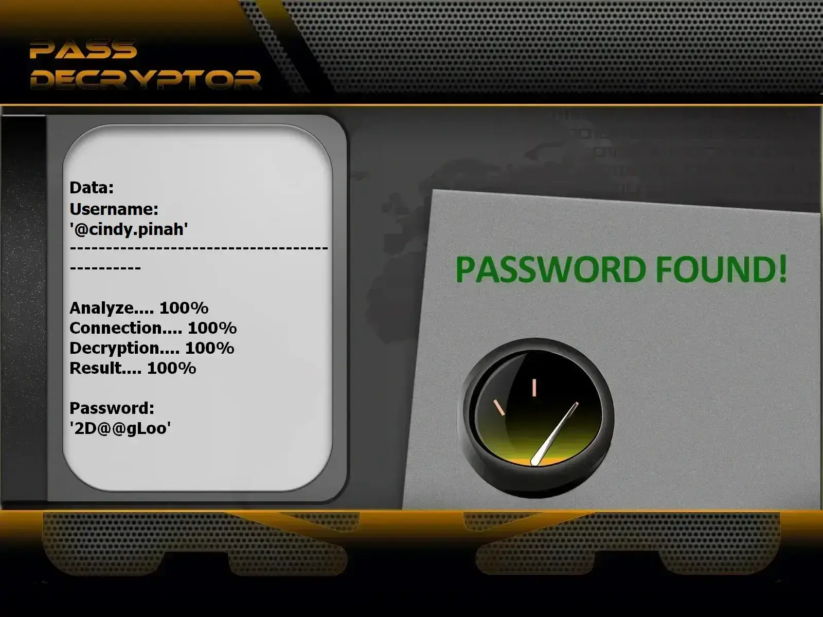 PASS DECRYPTOR en action